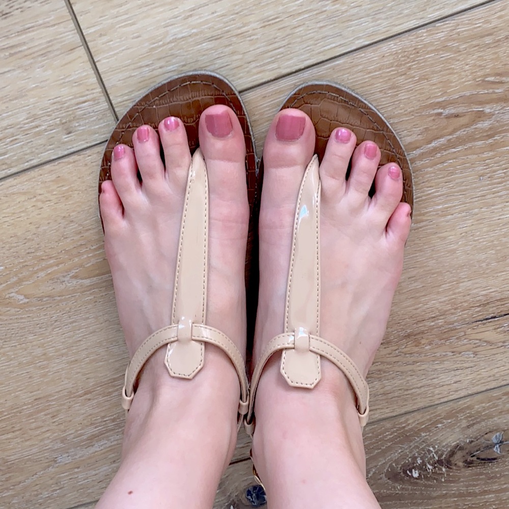 Nude sandals, size 7